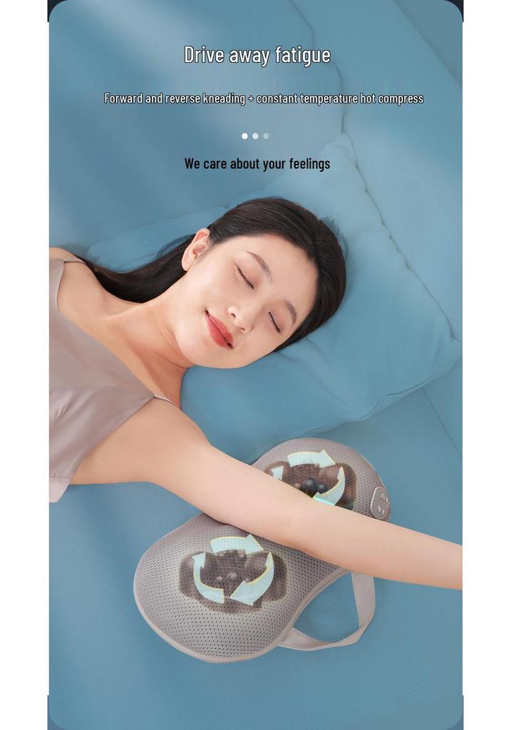 Multi-Functional Neck and Lumbar Support Massage Pillow for Home & Car