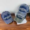 American retro old washed gradual change denim cap men and women fashion versatile tide brand embroidered letter baseball cap