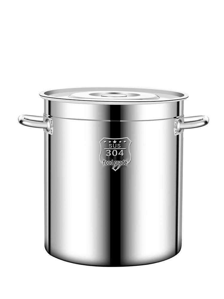 Extra Thick 304 Food Grade Stainless Steel Multi-Use Barrel with Lid for Soup, Braising, Oil, and Water.