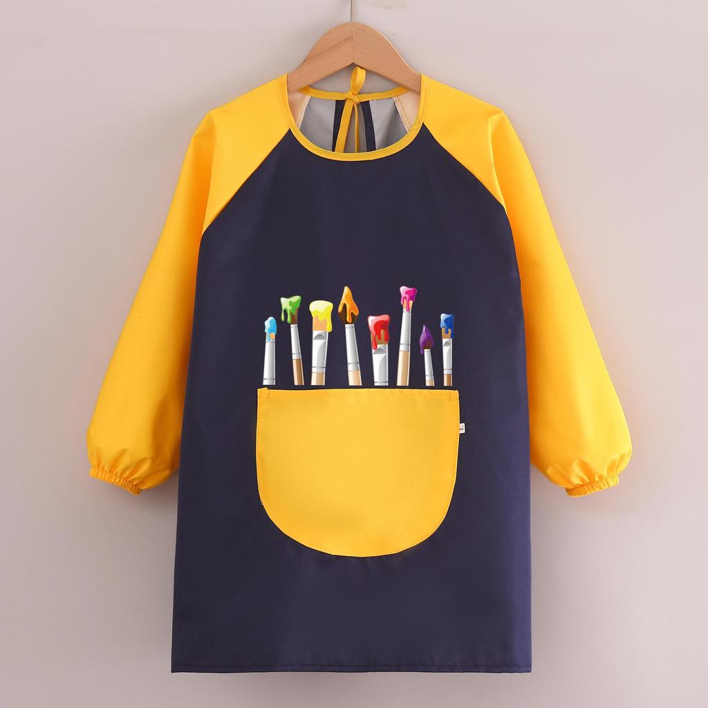 Kids' Waterproof Painting Smock with Long Sleeves and Custom Logo