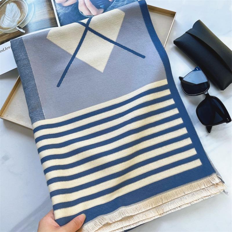Thickened scarf women's winter warm long versatile imitation cashmere jacquard shawl scarf women