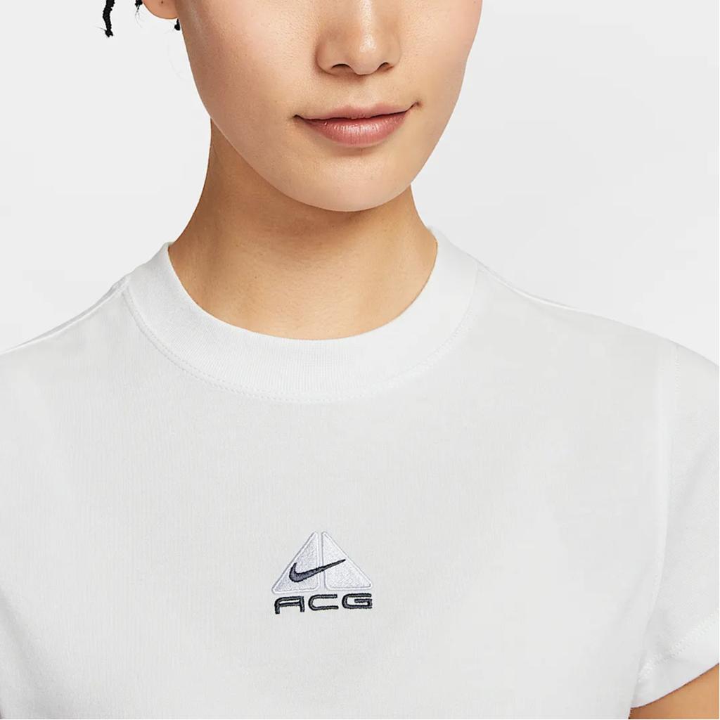 Nike ACG Dri-Fit Round Neck Quick-Dry Fashion Short Sleeve T-Shirt Women Tops Mountain-White HM6085121