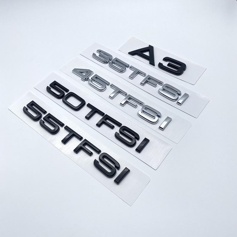 Chrome Glossy Black ABS Letters Numbers 30TFSI 35TFSI 40TFSI 45TFSI 50TFSI Emblem for Audi A3 Car Rear Trunk Logo Sticker