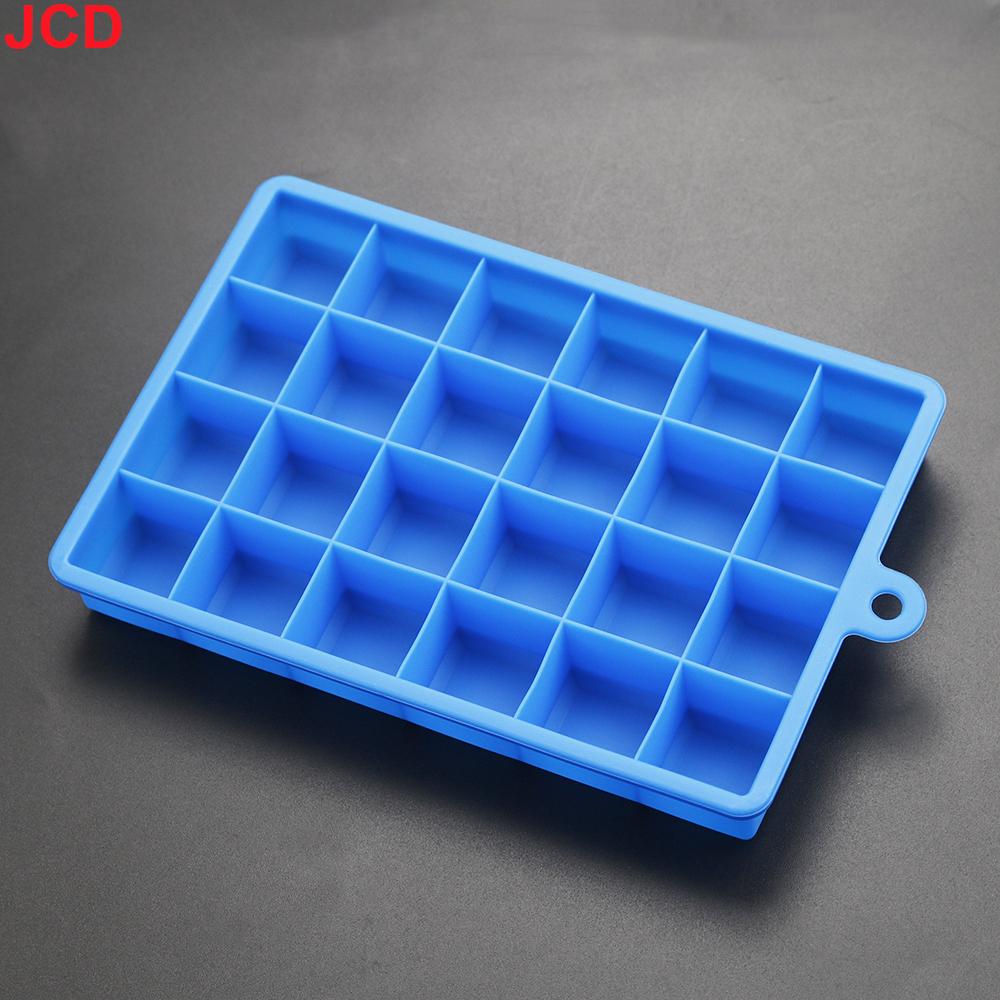1pcs With Lid /No Lid 24-hole Silicone Ice Tray Square Box Auxiliary Food Puree Cheese Jelly Mold Bar Kitchen Tool Cocktail Cube