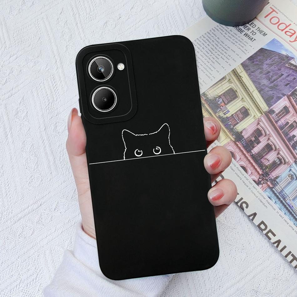For Realme 10 Pro Plus Case Cartoon Soft Smooth Liquid Silicone Cover Camera Shell For OPPO Realme10 10Pro+ Coque Funda Capa
