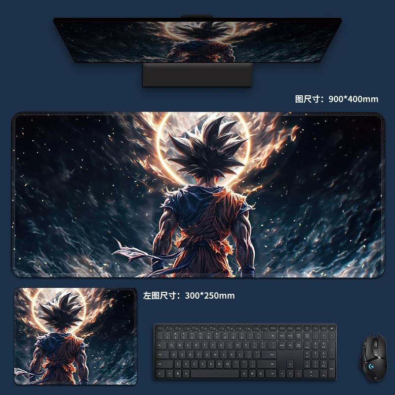 Creative PU Leather Mouse Pad Oversized Dragon Ball Computer Keyboard Pad Son Goku Animation Boys Anti-slip Mouse Pad Game E-sports Special Table Mat