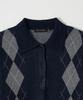 JOJILONG Jn154 Classic Argyle Collar Knit - Navy