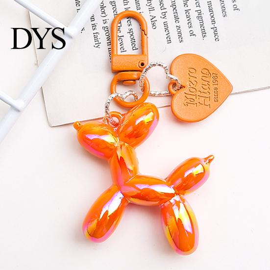 Keychain Pendant Cartoon Balloon Dog Puppy Charm Luster Lasers Color Shaped Bag DIY Decoration Home Office Decor Ornament Colorful Accessory