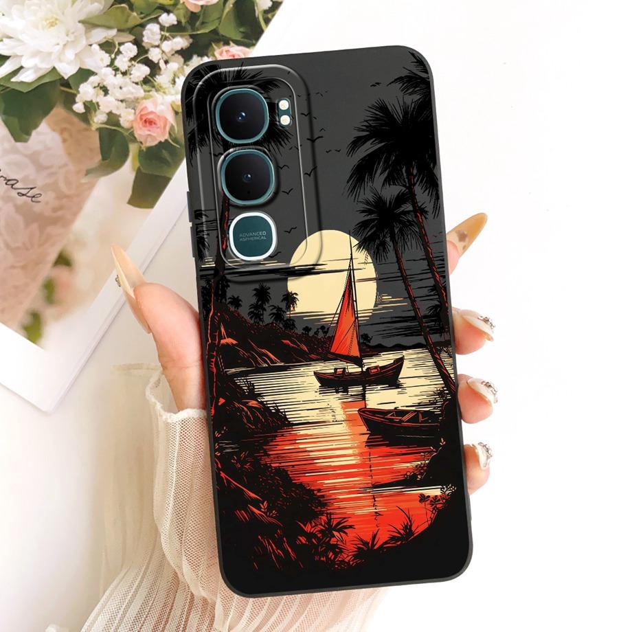 

For Vivo Y31 2025 V2125 Vivo Y21D Phone Case Soft TPU Camera Protection Bumper Capa Marble Sun Moon Night Aesthetic Cover Coque Vivo Y21D 4G