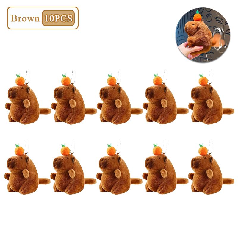 1-20 Stück Plüsch-Kaki Wedelnder Schwanz Capybara Schlüsselanhänger Niedlicher Plüsch-Schlüsselanhänger Plüschtier Spielzeug Schultaschen-Anhänger Geschenk-Anhänger