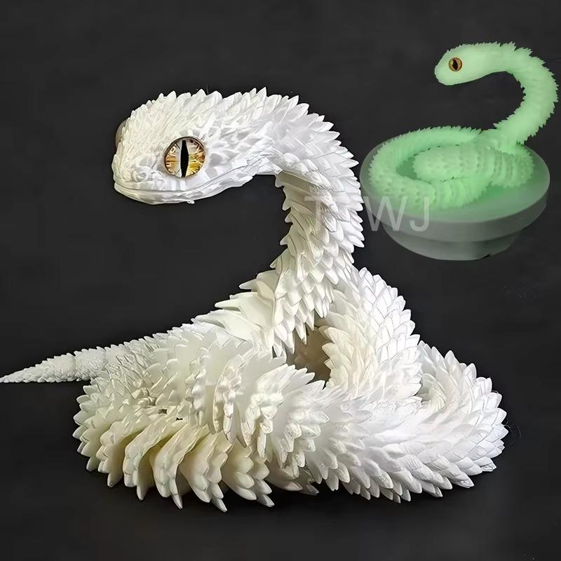 Non-Toxic 30Cm 3D Printed Snake Movable Joint Toy Doll Simulation Snake Model Office Desktop Decoration Handicraft Toy For Children Gift