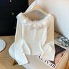 Chic Romantic 3D Floral One-Shoulder Long-Sleeve Knitted Top for Women