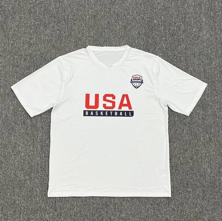 2026 New USA Dream Team T Shirt National Basketball Training Short Sleeve Warm Up Shooting Streetwear Fashion Top Men Clothing