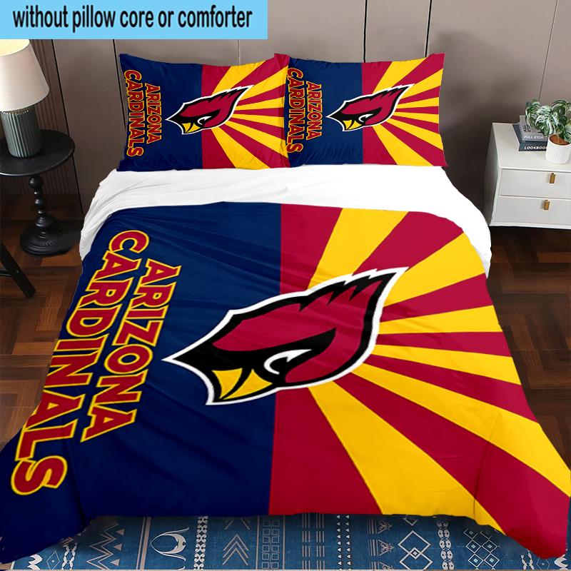 Arizona Cardinals Logo 3PCS Bedding Set 2D Printing (Includes 1 Duvet Cover + 2 Pillowcases Coreless), Bedroom decor,Fan gift