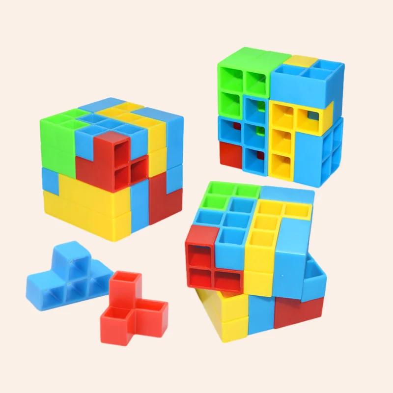 Cute Cartoon Building Block Game Toys Stacking Blocks Toy Balance Puzzle Board Brick Assembly Children Kids Early Education Toys