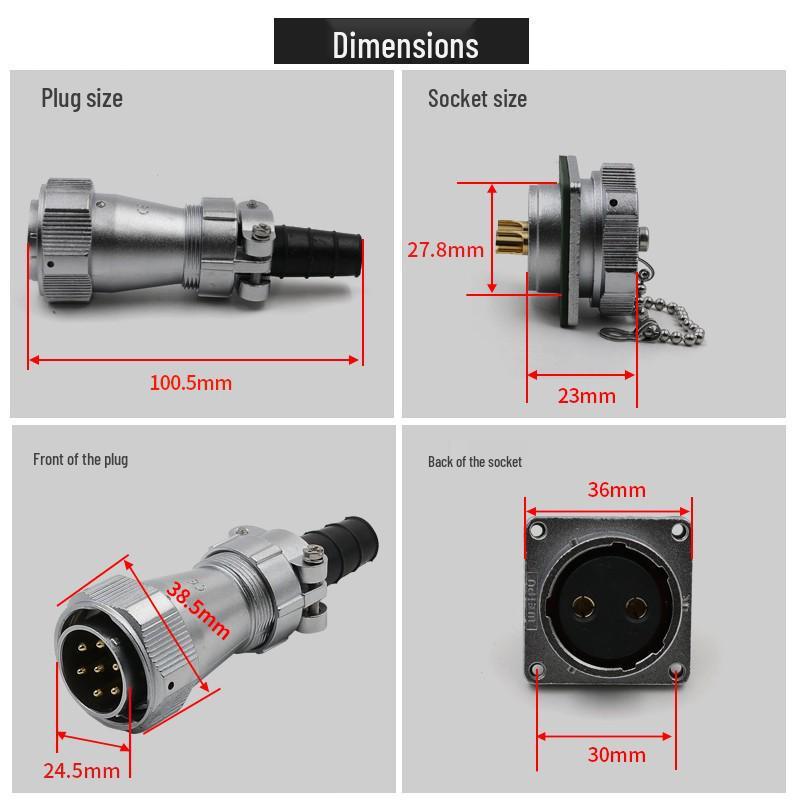 Waterproof Aviation Plug Socket, 26-Pin, Weipu WY283479.