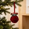 Christmas Tree Hanging Decor Nordic Velvet Bell Ornament, Flocked Bells for Matte Flocking Festive Decorations Door Window Decor, Holiday Home