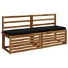 Bench Cushion SOEST 100percent  Polyester Black 150 x 40 x 5 cm