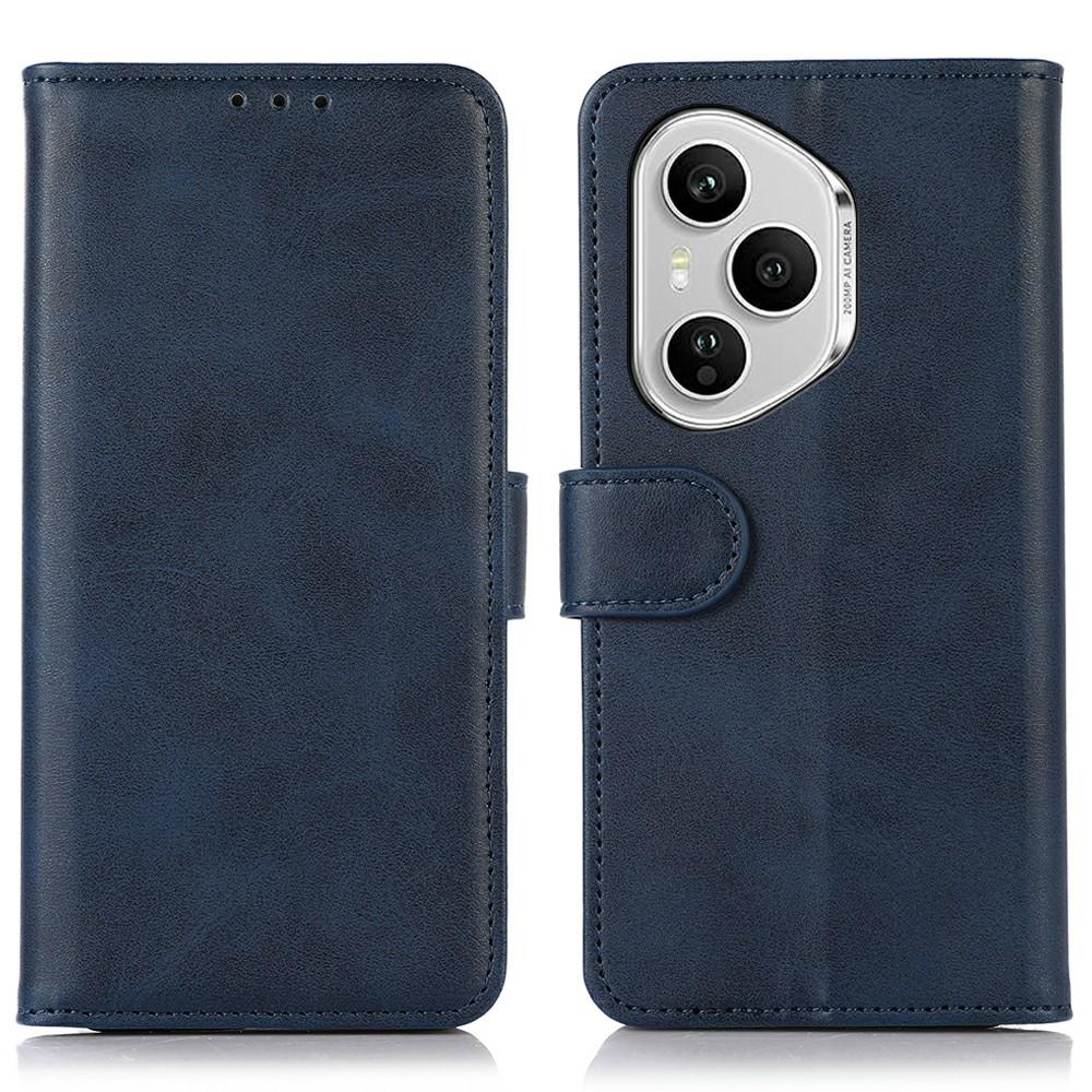 

Для Honor 400 Pro 5G (Глобальный) Чехол Кошелек из кожи с текстурой коровьей шкуры с подставкой Blue