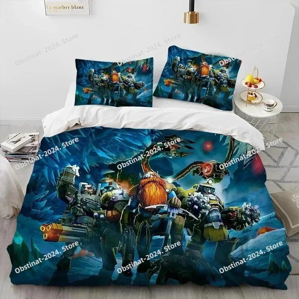 3D Deep Rock Galactic Game DRG Bedding Set Printed Single Comforter Quilt Duvet Cover Pillow Case 3 Pieces Sets Kids Adult Size