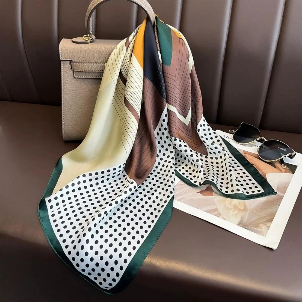 Fashion Luxury Brand 70cm Silk Feel Square Scarf Women Neck Tie Female Hair Bandana Headkerchief Shawl Wrap Hijab Echarpe