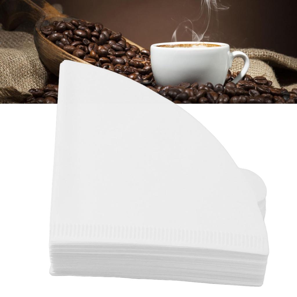 Coffee Filters, Cone-Shaped Filter Paper, 100 Sheets (V02 White, 100 Packs)