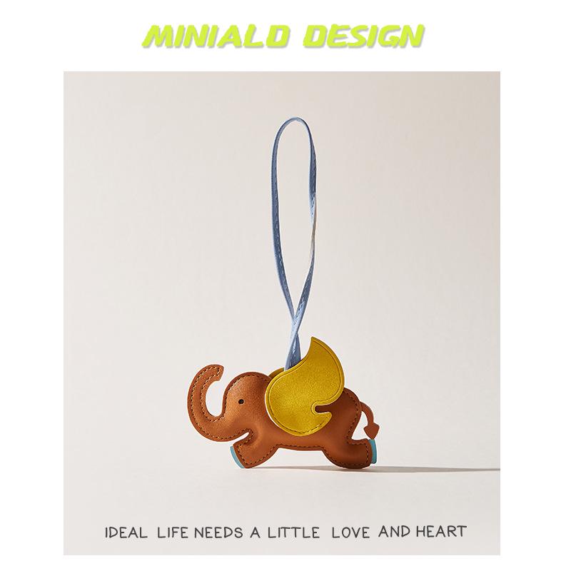 Playful Leather Dumbo Bag Charm Pendant