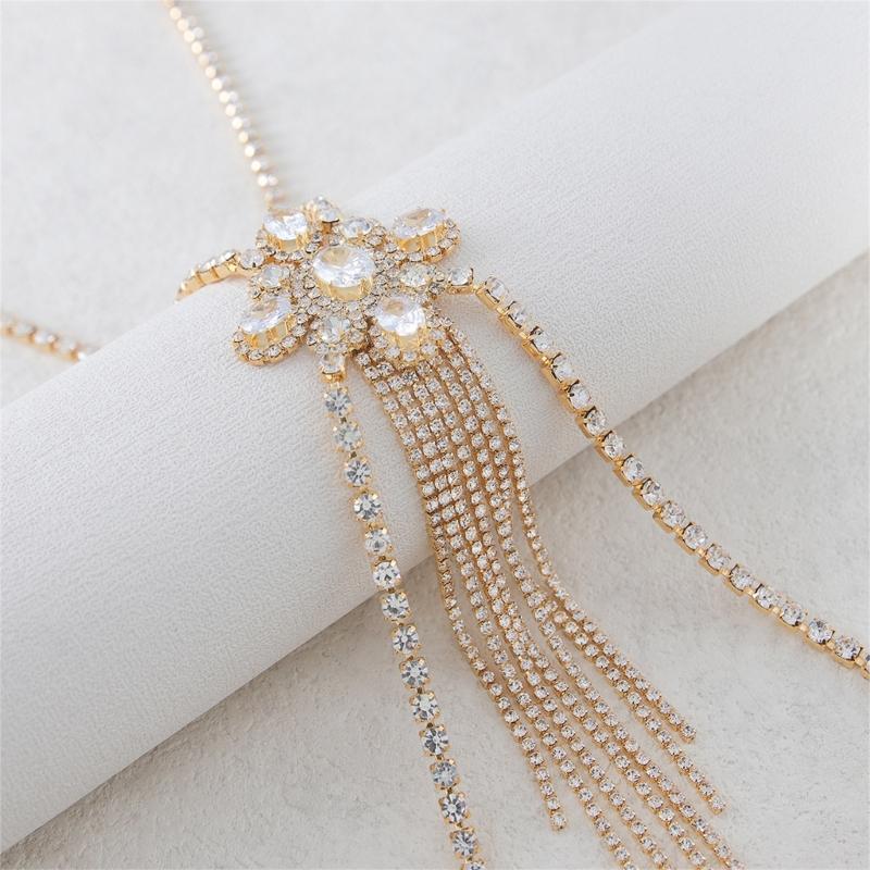 Rhinestones Chest Chain Body Chain Jewelry For Evening Gowns Formal Occasion Women Body Jewelry Evening Party Accessory