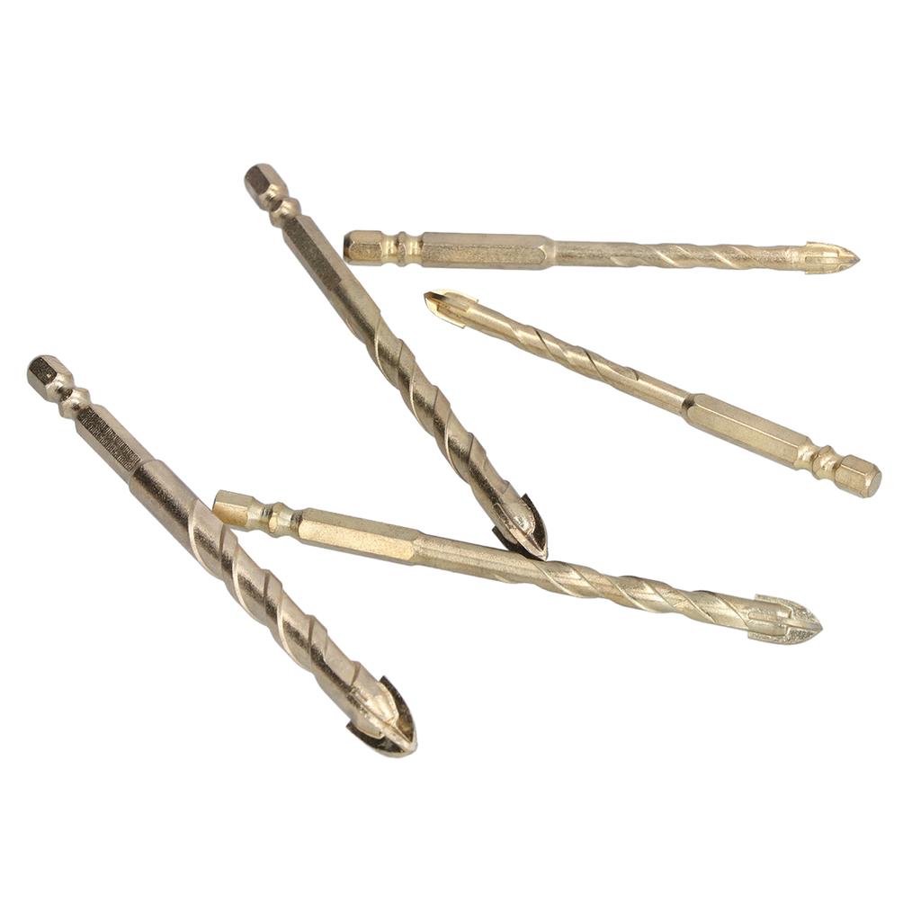 5Pcs Drill Bit Spear Head Hex Shank Drilling Tool Set Kit for Tile Concrete Glass