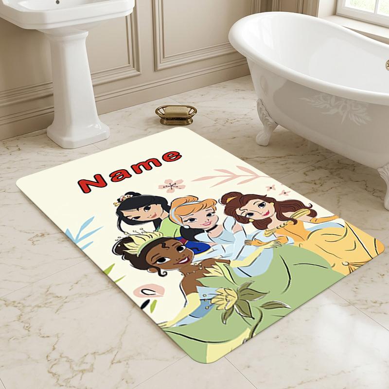 Custom Name Princess Party Living Room Non-Slip Area Rug Soft Carpet for Bedroom Kids Playroom Sofa Office Home Decor Doormat