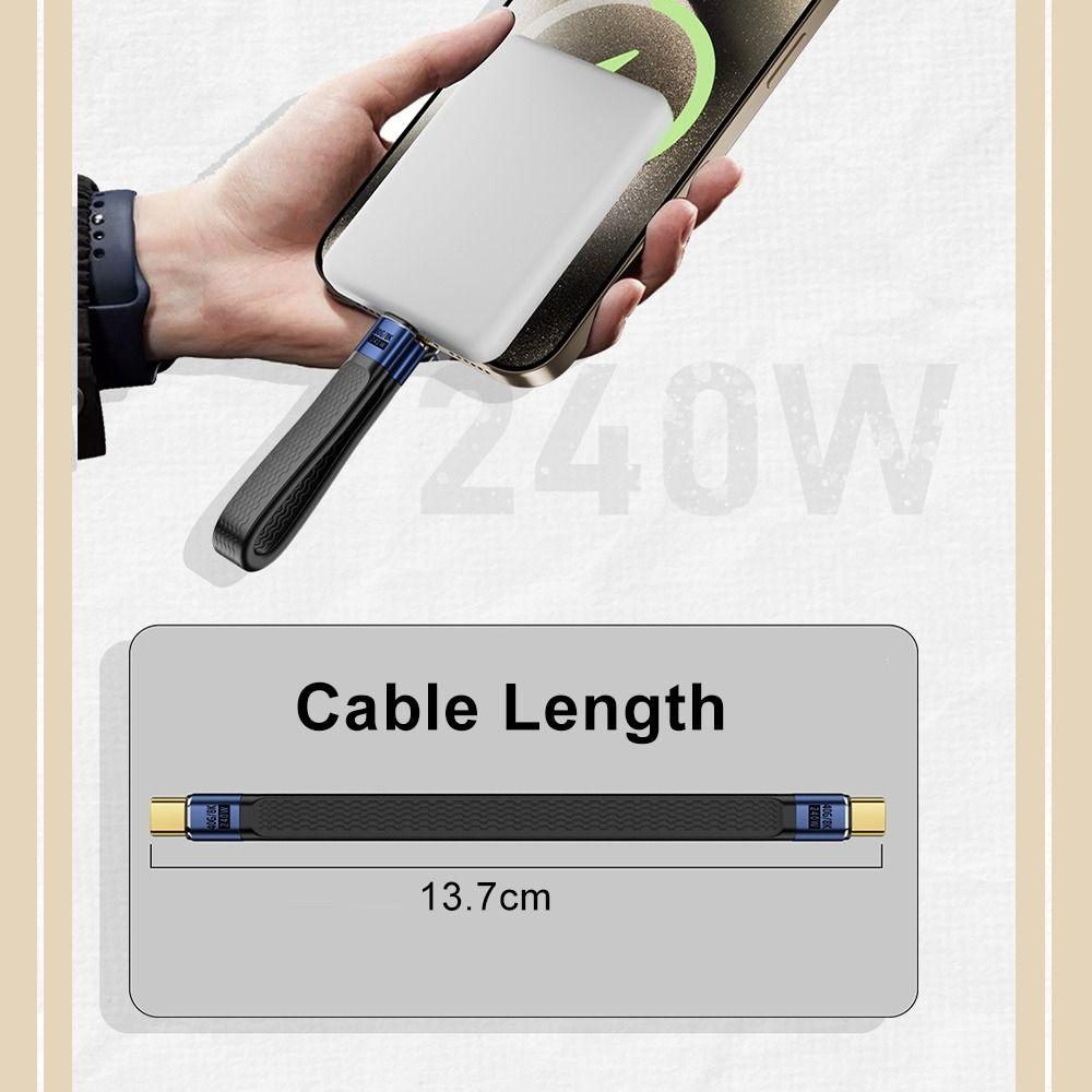 Cabo USB4 Tipo-C Universal 40Gbps PD 240W Cabo de Dados USB-C Curto Chip E-marker Fio Flexível de Placa Macia Saída de Vídeo