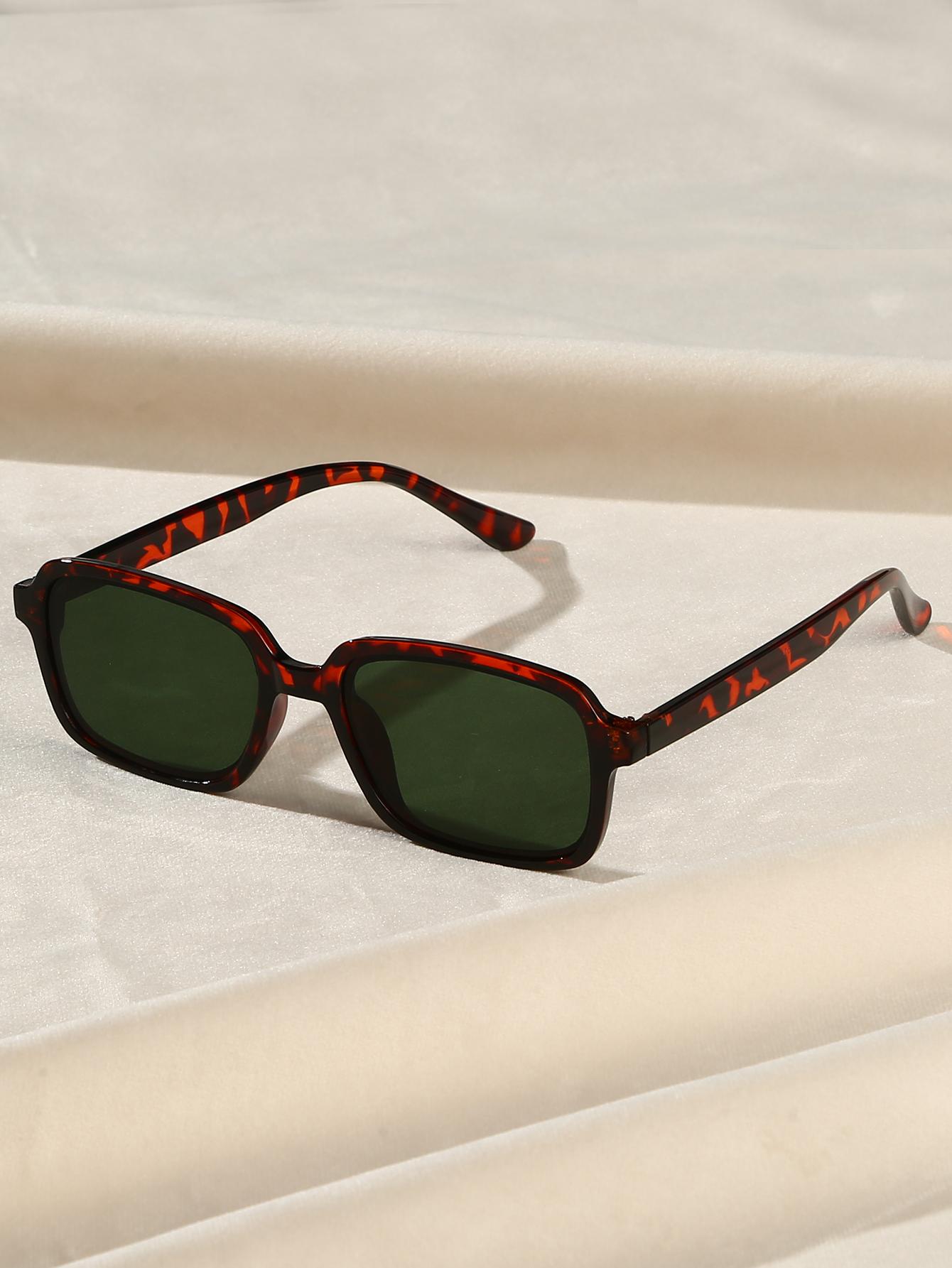 

1Pc Fashionable Square Frame Design, Chic Tortoiseshell Print Decoration, Fashionable Wear, Daily Casual Holiday Gifts