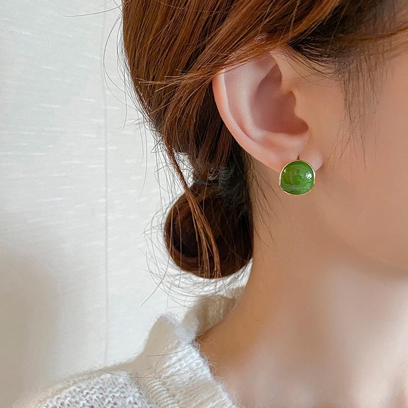 New Type Of Drop-oil Acacia Bean Ball Ear Button Earrings