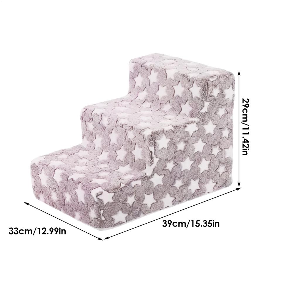 3 Steps Pet Stairs Ladder for Dogs and Cats Non-Slip Removable Cat Ladder Balanced Climbing Pet Ramp for Sofa Dog Steps for Bed