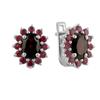 Boucles d'oreilles en argent avec grenat naturel de 2,66 ct, rubis (2090854)