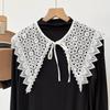 Gola Falsa Bordada em Renda Vintage Vazada Branca Gola de Boneca Xale Envolvente para Meninas Destacável Versátil Renda Gola Falsa de Blusa
