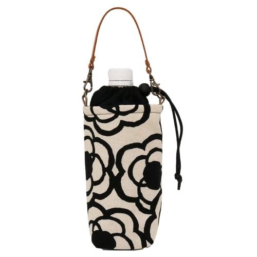 

Insulated Water Bottle Cover, Drawstring Bag, 500-600ml Capacity, Leather Handle, Nordic Style (Camellia, Off-White)