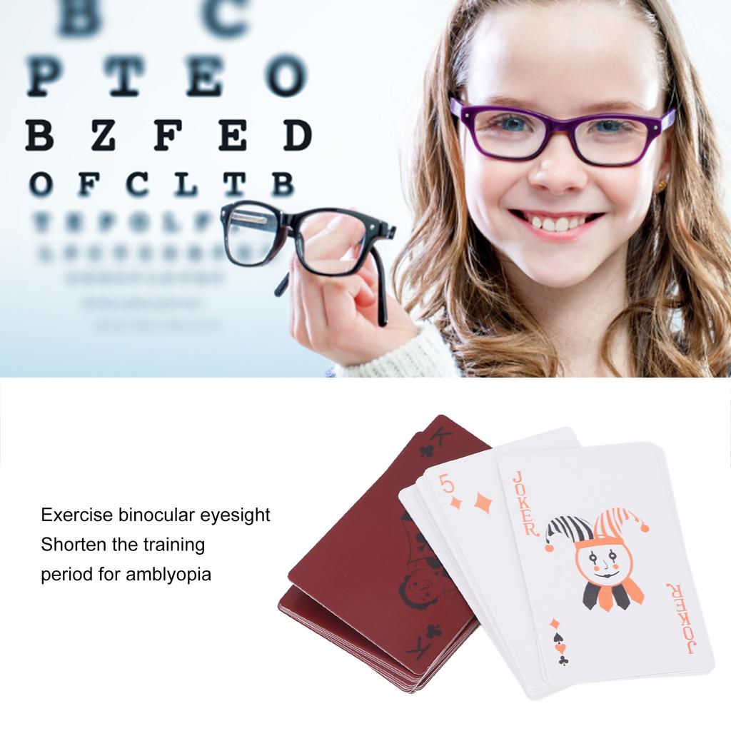 54pcs Colorblind Correction Poker Card Interesting Red Green Color Paper Material Playing Cards for Amblyopia Training