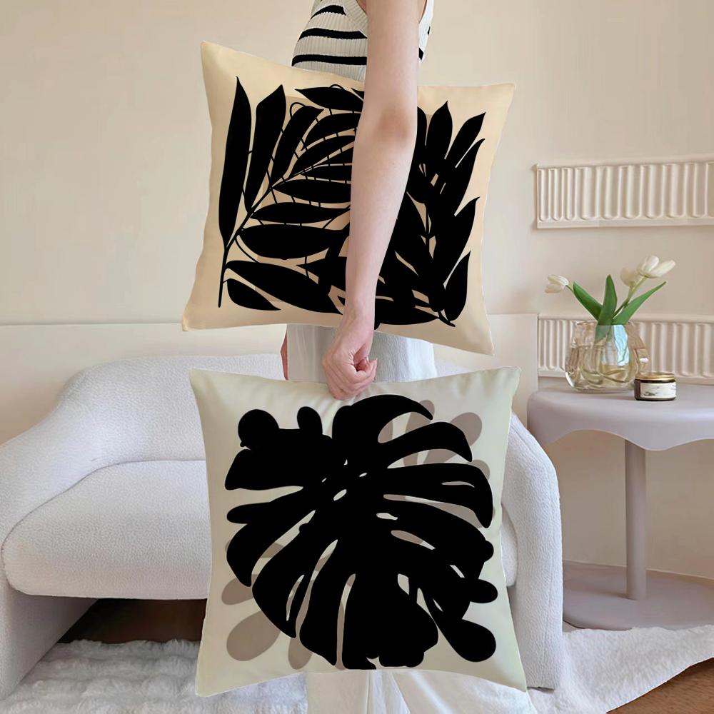 Classic Modern Flowers Cushion Cover Anti-dustmite Pillowcase Invisible Zipper Silky Short Plush Sofa Cushion Cover
