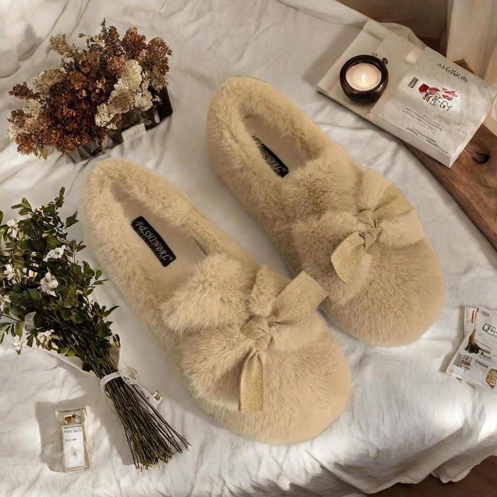 Doudou shoes new autumn and winter plush shoes wear pregnant women non-slip home warm cotton shoes