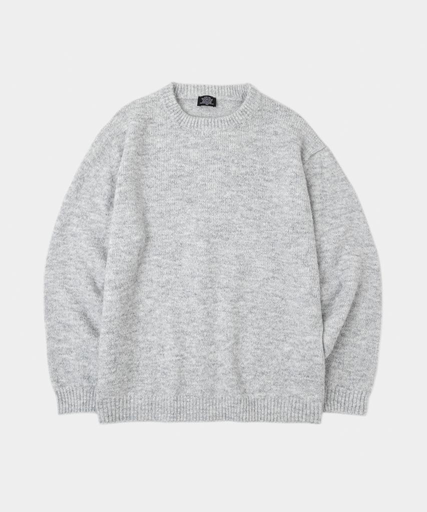 LETTERCOMO Daily Wool Round Knit Light Grey