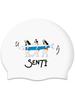 SENTI [Sc-2628] Surfing Girls Wh Silicone Swim Cap