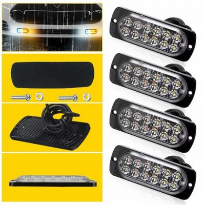 4X Truck LED Tow Amber/White Grill Emergency Lights Strobe Bar Caution 12V-24V K