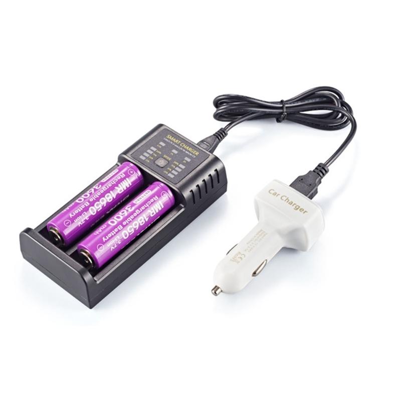 Universal Rechargeable Battery Charger Charging Adapter USB 2-Slot Battery Charging Tool for 18500/18650/18700/20700