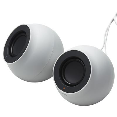 ELECOM PC USB Vysoký Mini Konektor s Reproduktory Ovládání Hlasitosti, Napájený, Výstup, 3,5mm Připojení, 4,4W, Ovladač, Kompaktní, Bílá, SP-P10CUWH