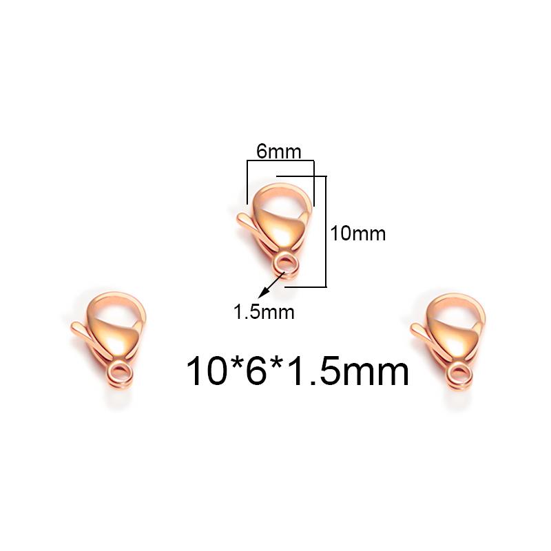 Semitree 25Pcs Stainless Steel Gold Black Lobster Clasps Jewelry Findings DIY Necklace Bracelet Making Accessories 9/10/12/15MM