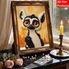 DIY Pearl Painting Canvas Cute Lemur Animal Pattern 3D Bead Art Kit Relaxing Handmade Craft for Home Wall Room Decoration Birthday Gift