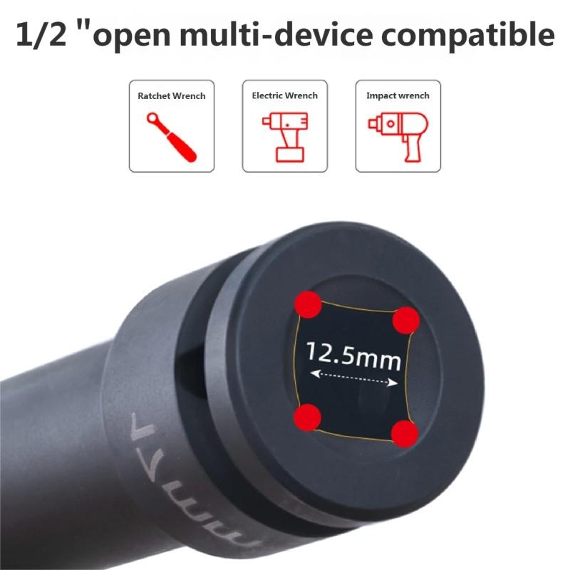 Professional Socket Set 1/2 Inch Drive with Hexagonal Rounded Corner Design for Car Impact Wrenches and Stable Operation