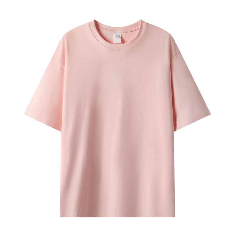Men Crew Neck Solid Color Short Sleeve Oversized Casual Basic Blank T Shirt