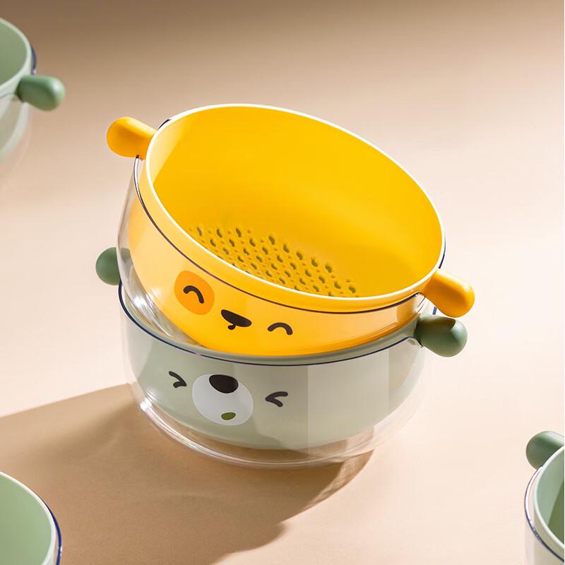 De'ou Xingguang Double-Layer Drain Basket & Fruit Plate Set